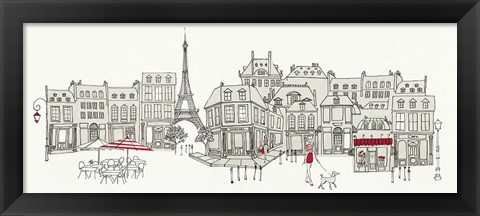 Framed World Cafe II Paris Red Print