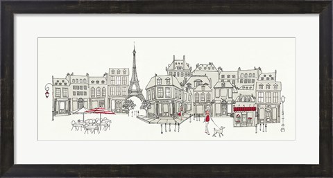Framed World Cafe II Paris Red Print
