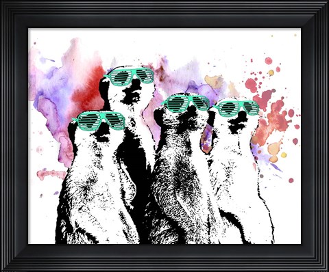 Framed Hip Family Portrait - Aqua Glasses Print