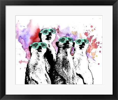 Framed Hip Family Portrait - Aqua Glasses Print