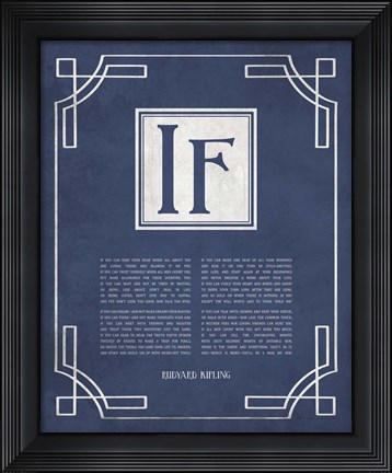 Framed If by Rudyard Kipling - Ornamental Border Blue Print