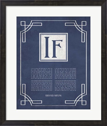 Framed If by Rudyard Kipling - Ornamental Border Blue Print