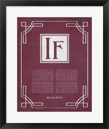 Framed If by Rudyard Kipling - Ornamental Border Red Print