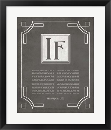 Framed If by Rudyard Kipling - Ornamental Border Gray Print