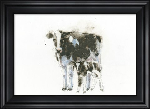 Framed Cow and Calf Light Print