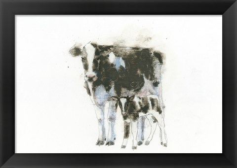 Framed Cow and Calf Light Print