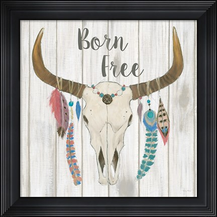 Framed Bohemian Rising I no Border Born Free Print