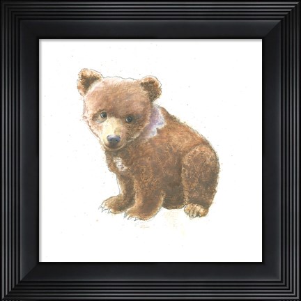 Framed Into the Woods Bear Cub Print