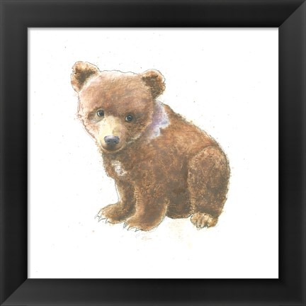 Framed Into the Woods Bear Cub Print