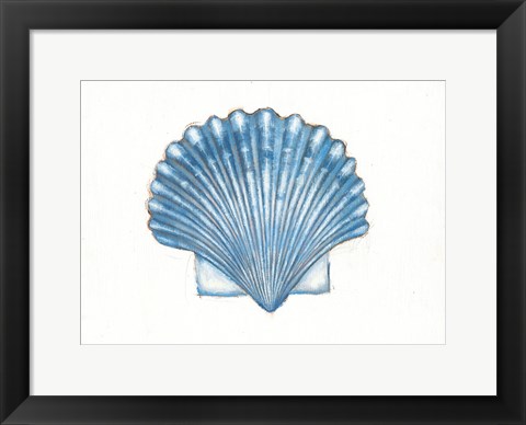 Framed Navy Scallop Shell Print