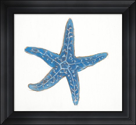 Framed Navy Starfish Print