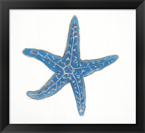 Framed Navy Starfish Print