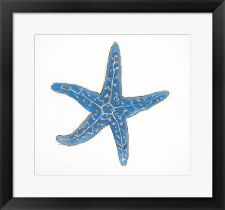 Framed Navy Starfish Print