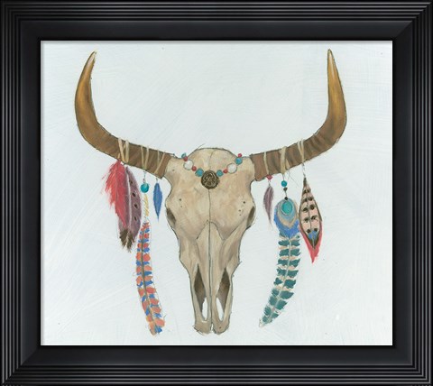 Framed Bohemian Rising I on White Print
