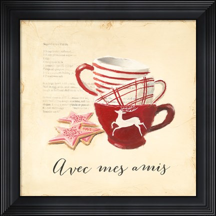 Framed Avec Mes Amis Print