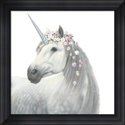 Framed Spirit Unicorn II Square Print
