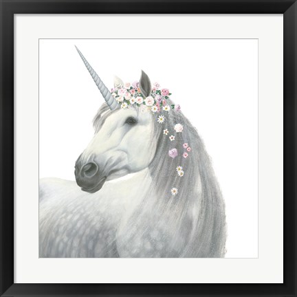 Framed Spirit Unicorn II Square Print