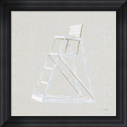 Framed Serene Seaside II Tan Print