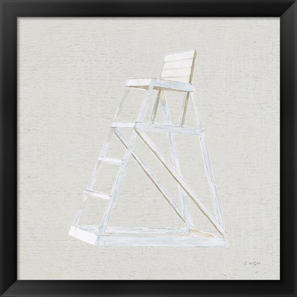 Framed Serene Seaside II Tan Print