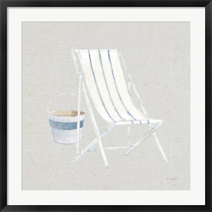Framed Serene Seaside III Tan Print