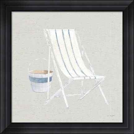 Framed Serene Seaside III Tan Print