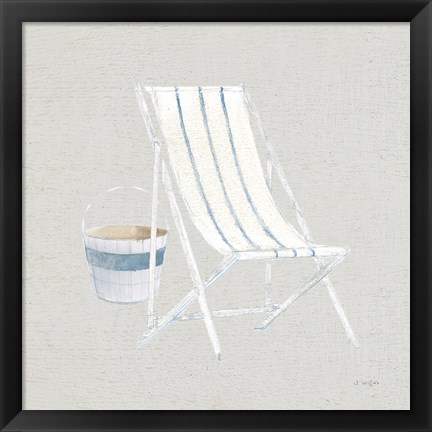 Framed Serene Seaside III Tan Print