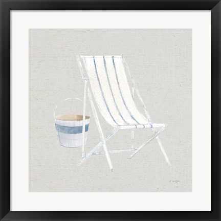 Framed Serene Seaside III Tan Print