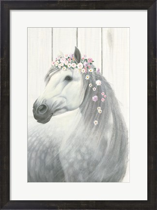 Framed Spirit Stallion II on Wood no Lace Print