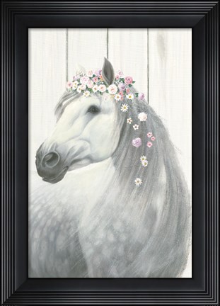 Framed Spirit Stallion II on Wood no Lace Print