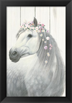 Framed Spirit Stallion II on Wood no Lace Print