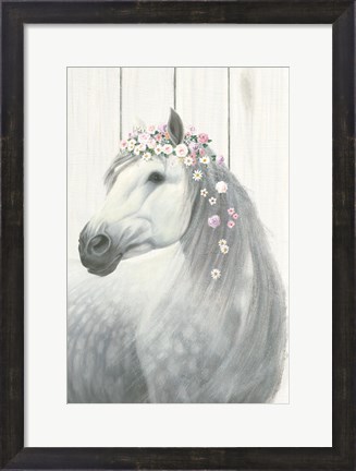 Framed Spirit Stallion II on Wood no Lace Print