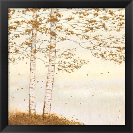 Framed Golden Birch I Off White Print