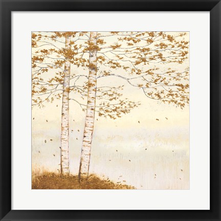 Framed Golden Birch I Off White Print