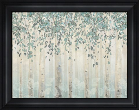 Framed Dream Forest I Silver Leaves Print