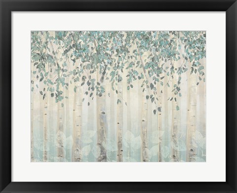 Framed Dream Forest I Silver Leaves Print