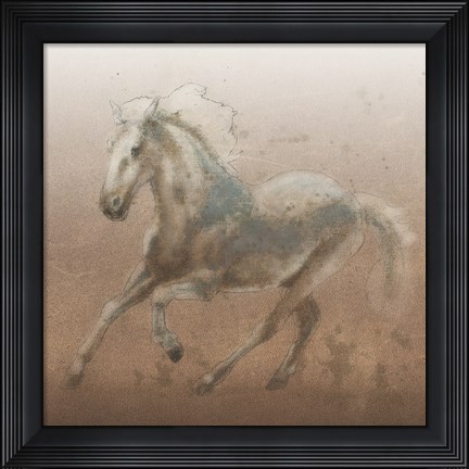 Framed Stallion II on Leather Print