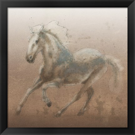 Framed Stallion II on Leather Print