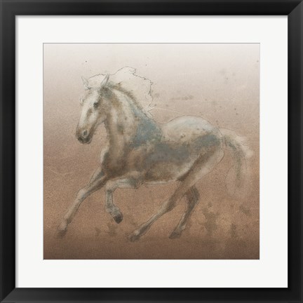 Framed Stallion II on Leather Print