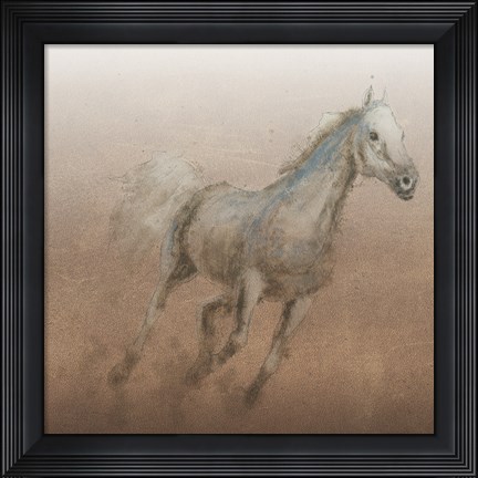 Framed Stallion I on Leather Print
