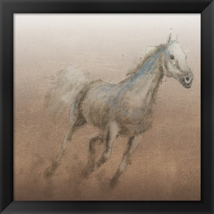 Framed Stallion I on Leather Print