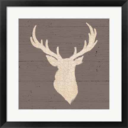 Framed Rustic Elegance I on Gray Wood Print