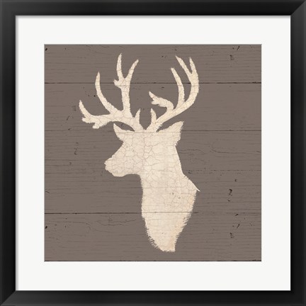 Framed Rustic Elegance II on Gray Wood Print