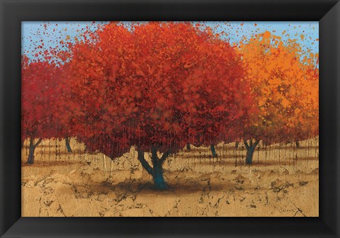 Framed Orange Trees II Print