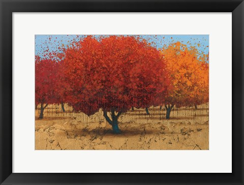 Framed Orange Trees II Print