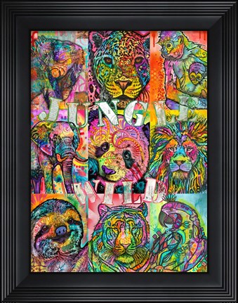 Framed Nine Up of Jungle Wild Print