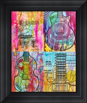 Framed Four Guitars Print