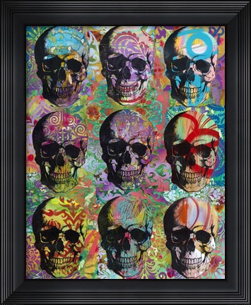 Framed 9 Skulls Print