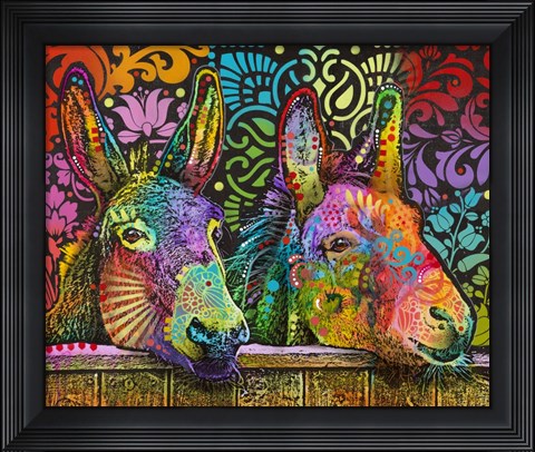 Framed Donkeys Print