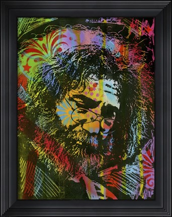 Framed Jerry Garcia Playing Print