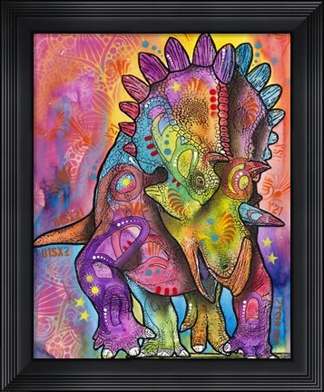 Framed Triceratops Print